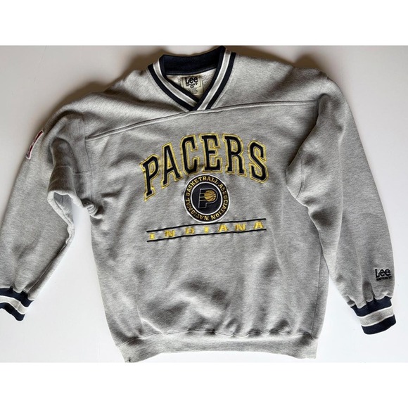 Other - Vintage Lee Sport NBA Indiana Pacers Sweatshirt Gray V-Neck Embroidered Mens